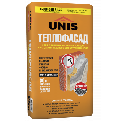 Юнис Теплофасад Клей для монтажа теплоизоляции 25 кг