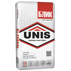 Шпатлевка гипсовая UNIS Блик белая 25 кг