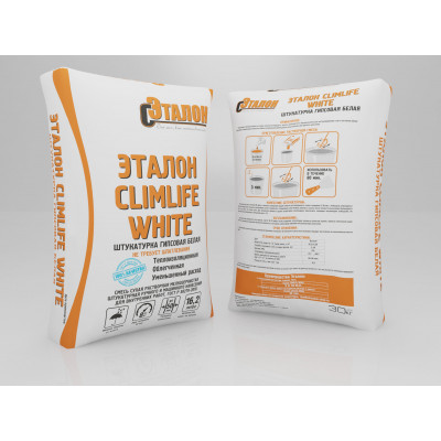 Эталон ClimLife White Штукатурка гипсовая Белая 30 кг