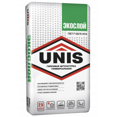 Штукатурка гипсовая универсальная UNIS / Юнис Экослой 30кг