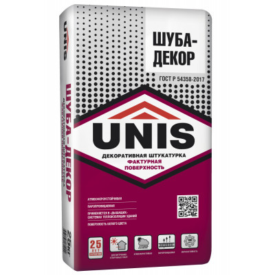 Штукатурка декоративная Юнис UNIS ШУБА-ДЕКОР 25кг