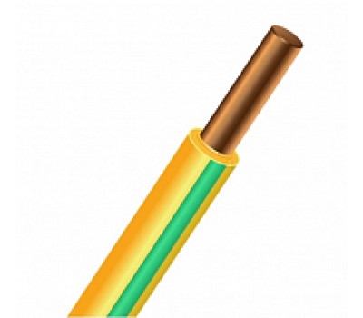Провод ПВ1 (Пув), жесткий 1х16 желто-зеленый