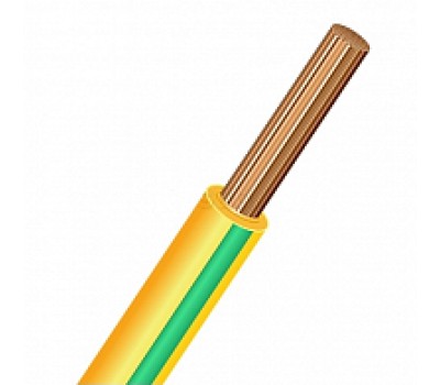 Провод ПВ3 (ПуГВ) 1х6 желто-зеленый, гибкий